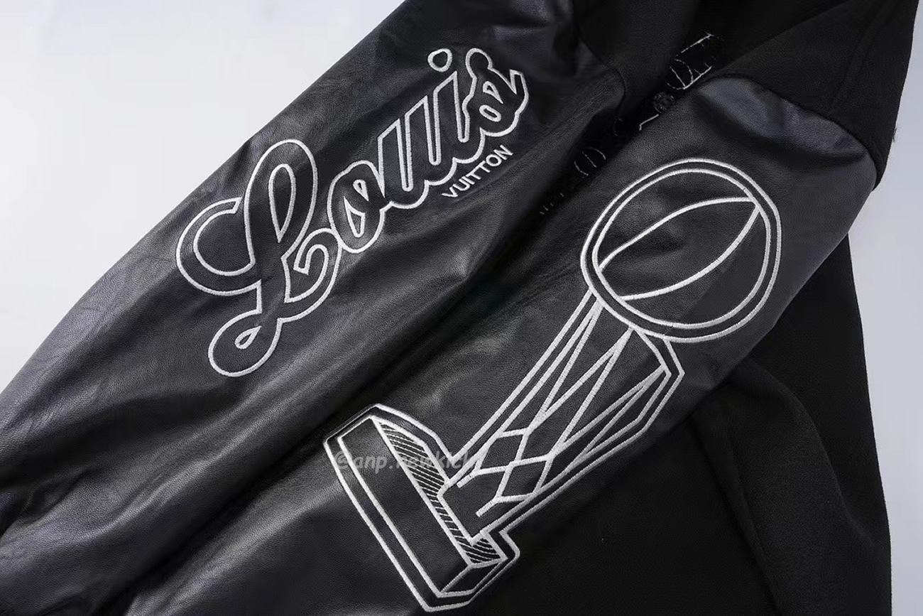 Louis Vuitton X Nba Leather Basketball Jacket Black (9) - newkick.vip